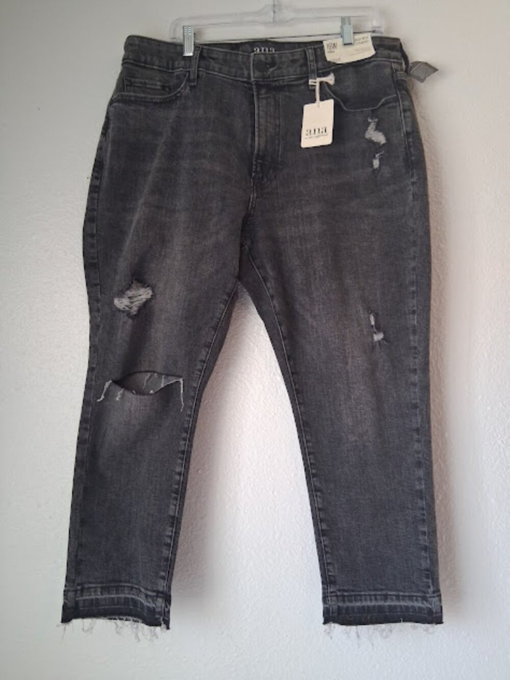 A.N.A a new approach women's size 16W blackout gray high-rise straight jeans